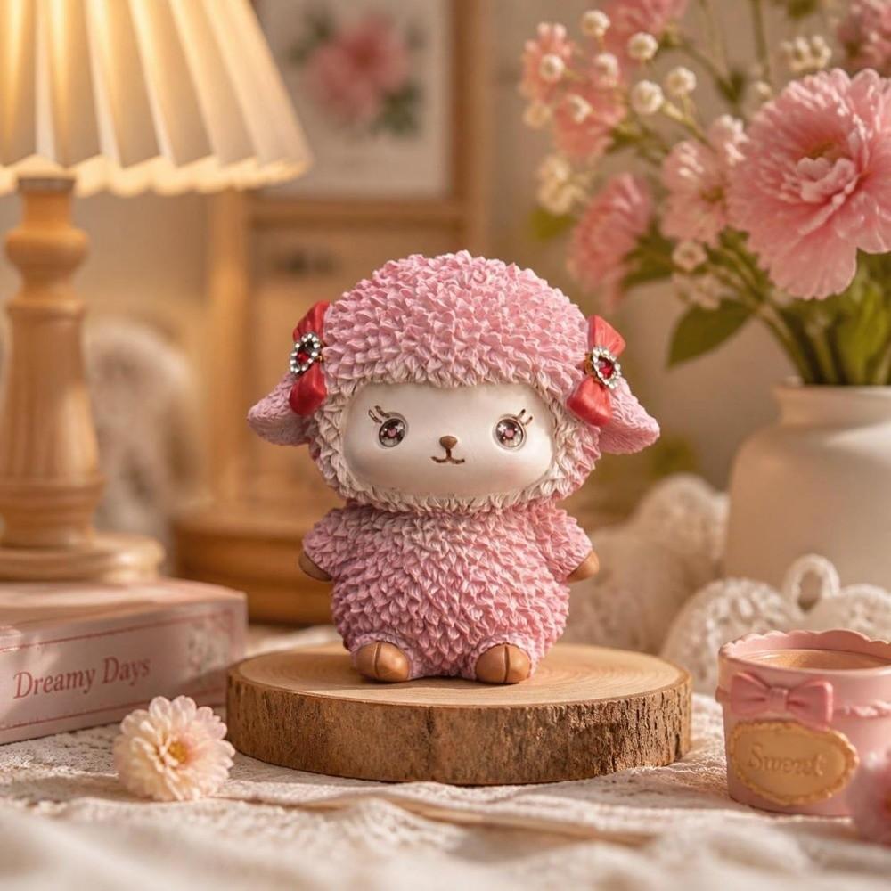 Cute 2027 Lamb Statue Resin Craft New Year Ornaments Chinese Zodiac Sheep Year Of The Sheep