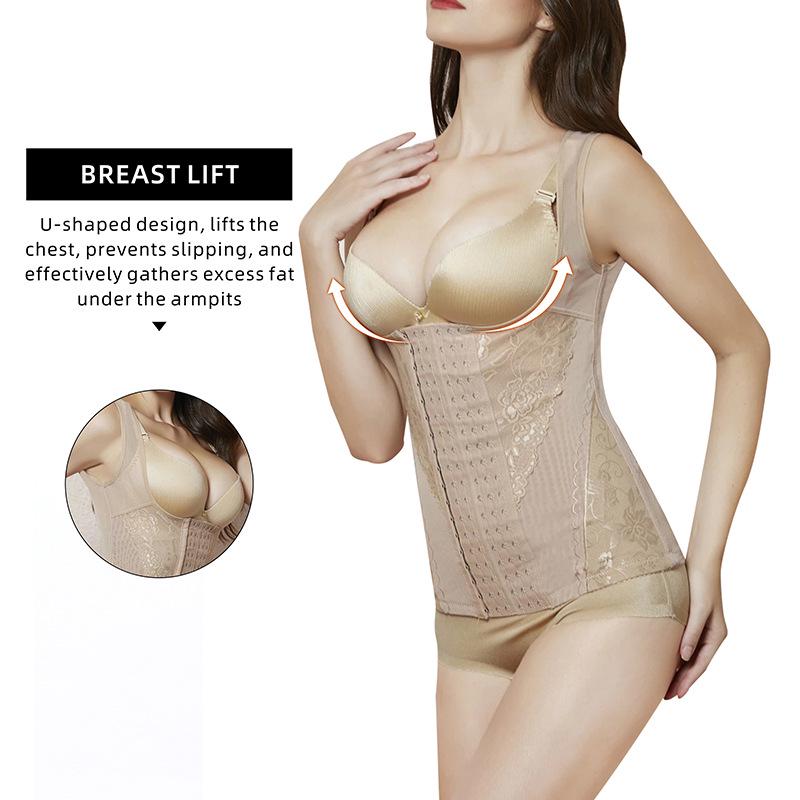 Plus Size Waist Cincher Shapewear: Postpartum Abdominal Control with Bust Support for Women