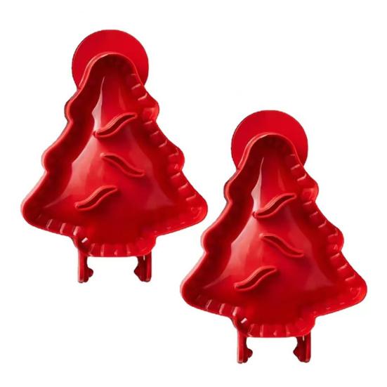 Christmas Cookie Pie Molds Plastic Cutters for Tree Snowflake Mittens Designs Mini Hand Pie Press for Holiday Baking