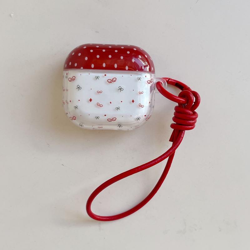 Polka Dot Bow AirPods 3/4 Pro & 1/2 Gen Protective Bluetooth Earphone Case Pendant
