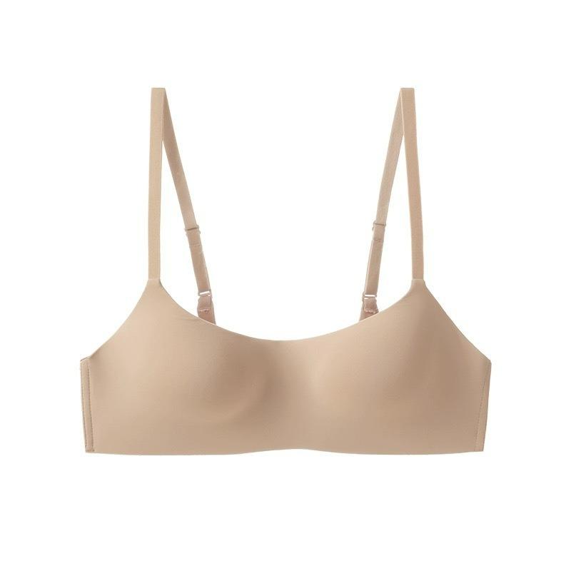 Nude Seamless Wireless Bra with Thin Adjustable Straps S