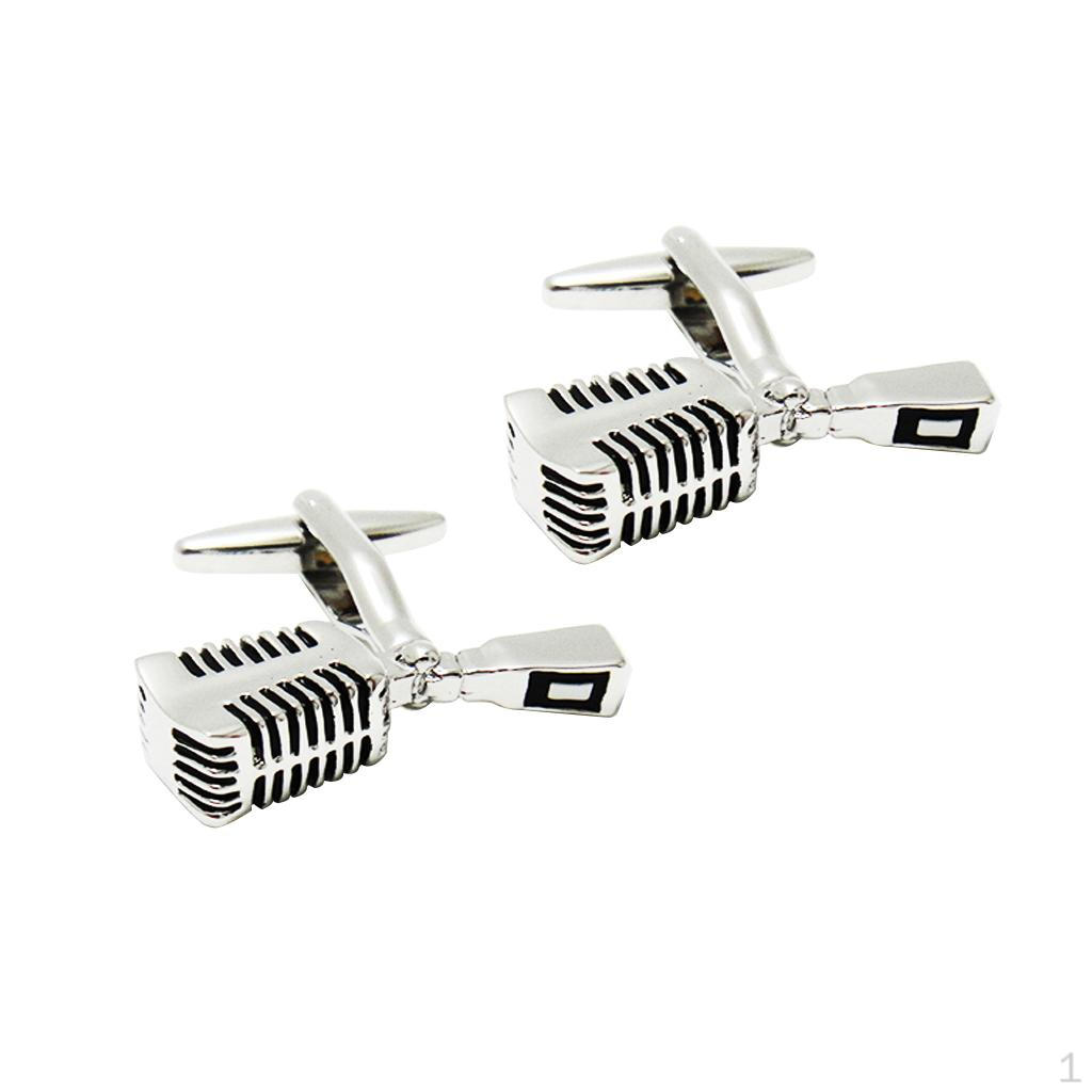 

Запонки с микрофоном, мужская рубашка, деловая свадьба, фестиваль, подарок