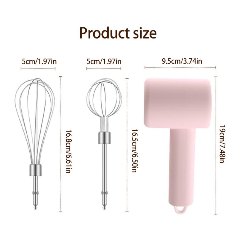 Portable Handheld Eggs Beater with Comfortable Grip Stainless Steel 3 Speed Adjustments Mixer with Detachable Whisk