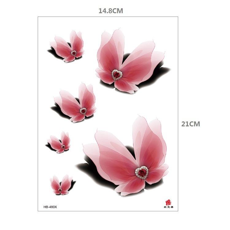 Clown Mouth Flower Body English Color Lion Tiger Half Arm Animal Pattern Water Transfer Simulation Tattoo Sticker
