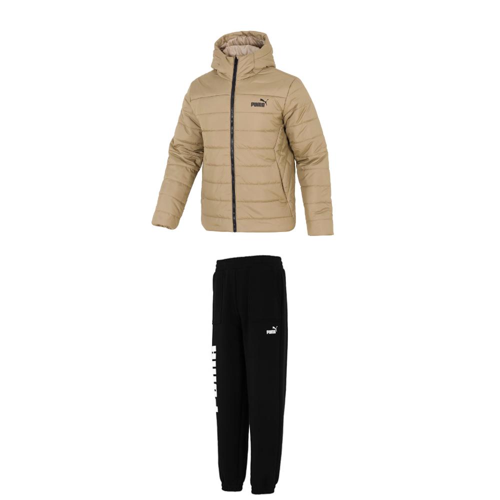 

PUMA Comfortable Fashion Hooded Jacket Knit Cuffed Fleece Long Pants Casual Sports Suit Men suit 672418+534935 L