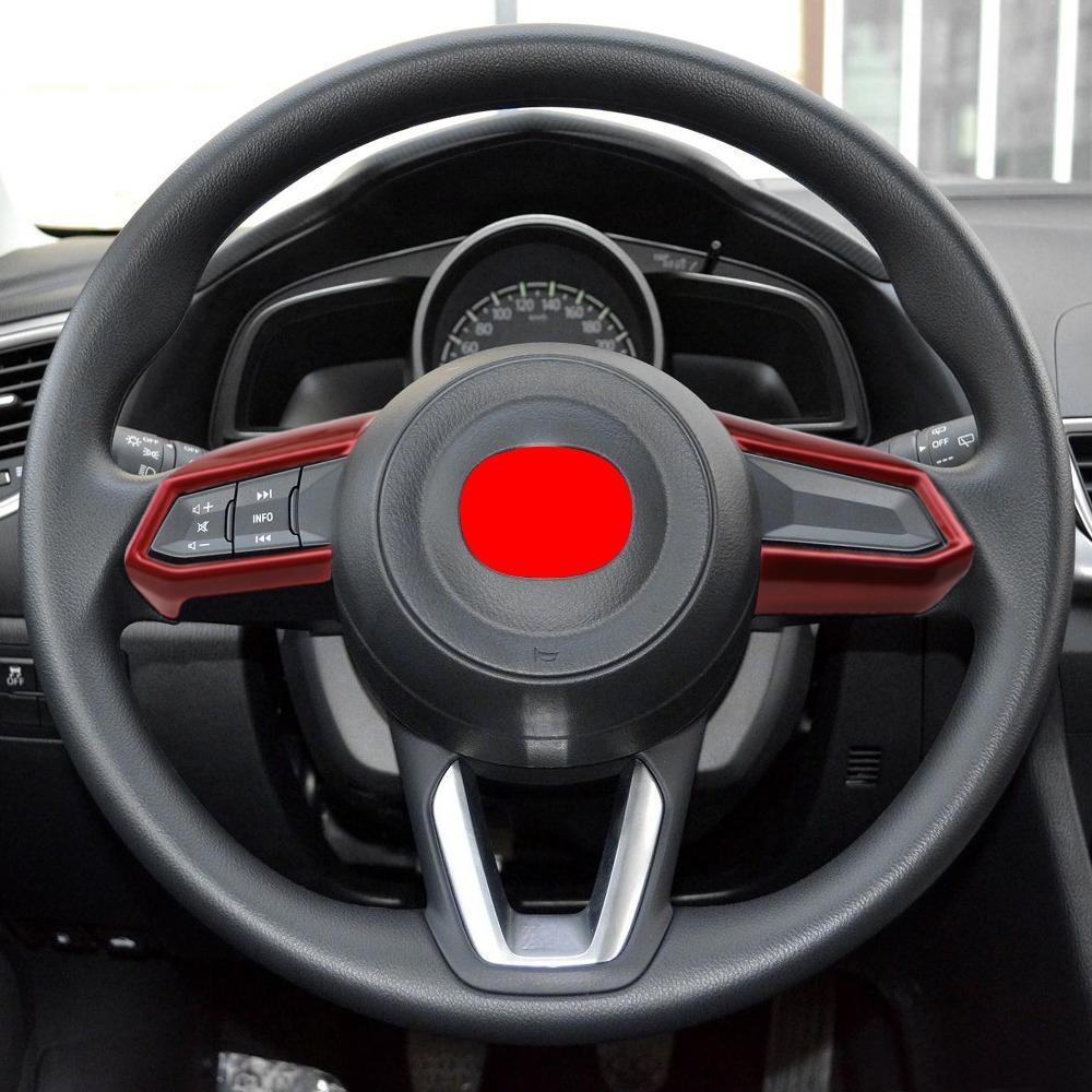 Car Steering Wheel Trim for Mazda 2 Demio Mazda 3 CX3 CX5 CX-3 CX-5 CX-8 2015-2018 Decoration Cover Sticker Interior Accessories