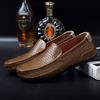 Spring men's casual shoes soft-soled leather lazy large-size Doudou shoes one-pedal driving leather shoes