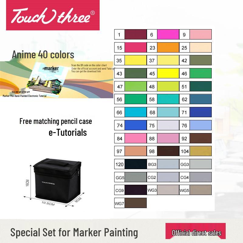 3rd Generation Touch Three Marker Pen Set for Student Hand-Painted Anime Art - Oil-Based Colored Painting Pens
