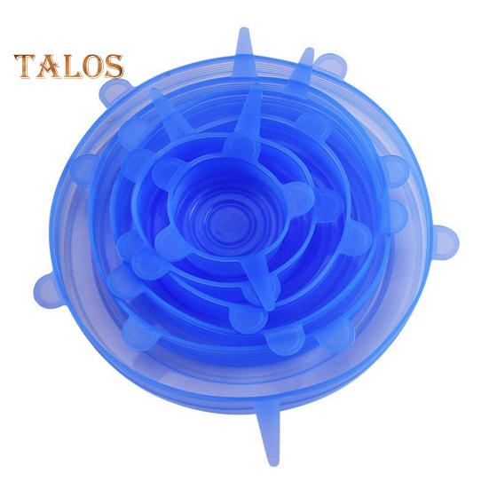 6Pcs Silicone Lid Cover Set Spill-proof Leak-proof Kitchen Helper Multi-size Fresh-keeping Lids for Containers High Low Temp Resistant Bowl Covers