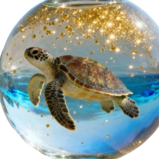 Clear Ball Ornament 3D Butterfly/Turtle/Dolphin Animal Christmas Ball Decoration Memorial Gifts for Animal Lovers