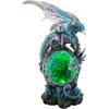 JORAE Dragon Statue On Sparkling Faux Crystal Cave Light Up Color Changing LED Collectible Dragon Figurine Home Décor (Blue), 8.5" H