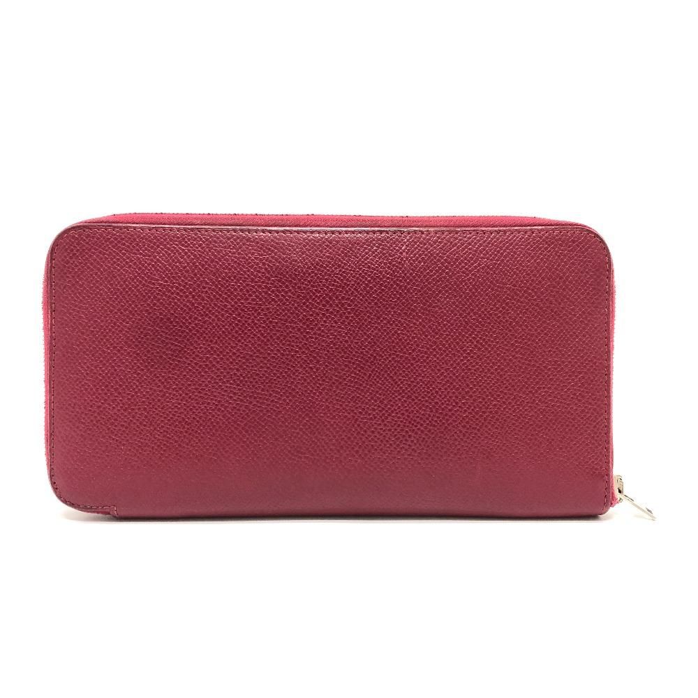 HERMES Azap Long Silk-In Long Wallet Wallet Long Wallet Epsom wine-red