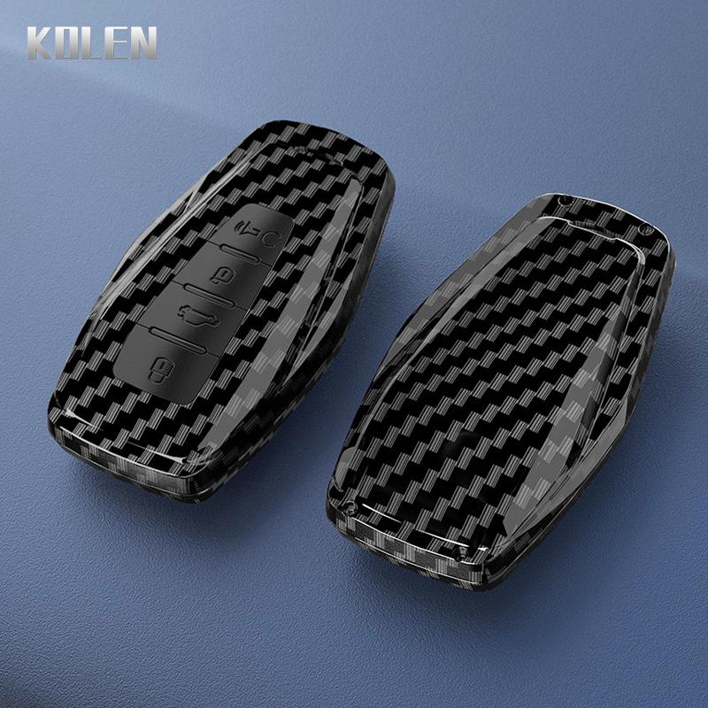 Abs Carbon Fiber Car Key Case Cover For Geely Coolray X6 Geometry C Emgrand Global Kulrey Hawk Gx7 Okavango Shell Accessories