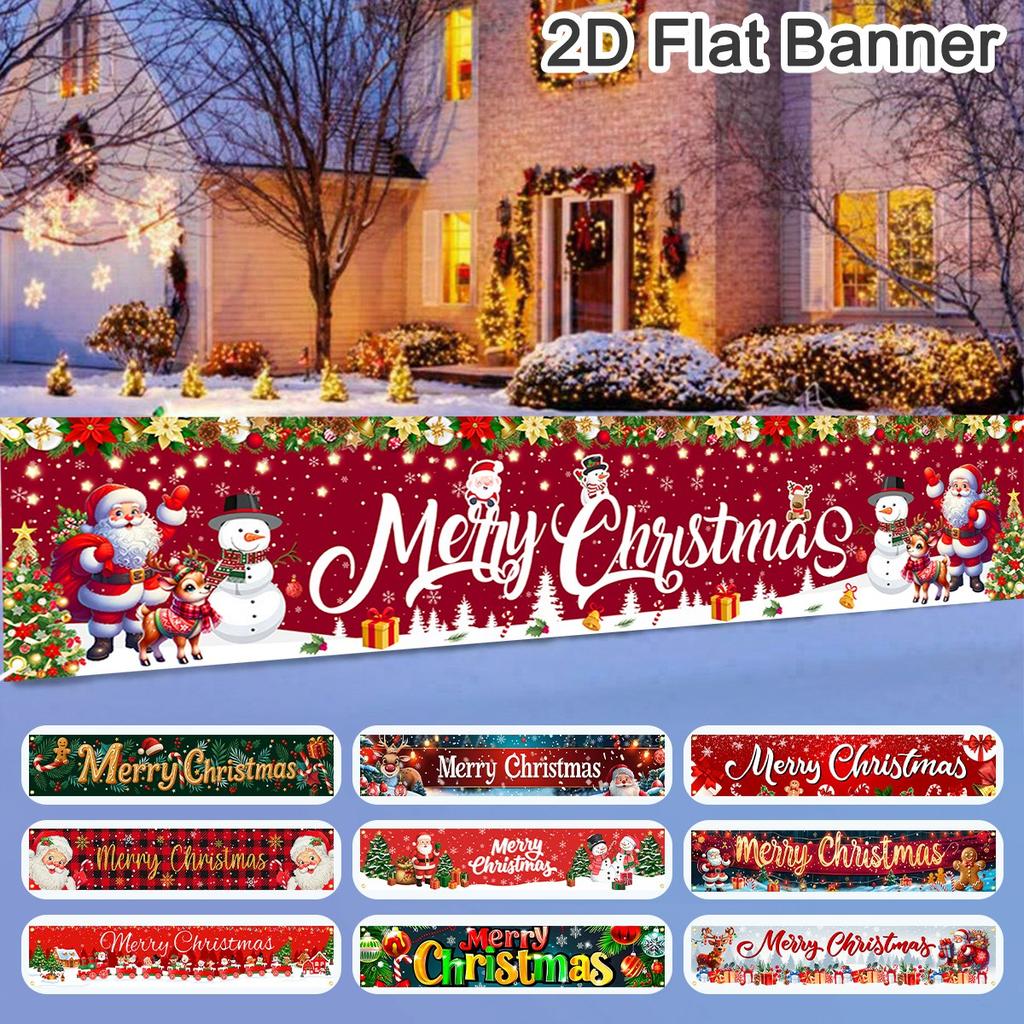 Christmas Outdoor Banner Flag Merry Christmas Decoration for Home 2026 Xmas Ornament Navidad Natal Noel Gift Happy New Year 2026