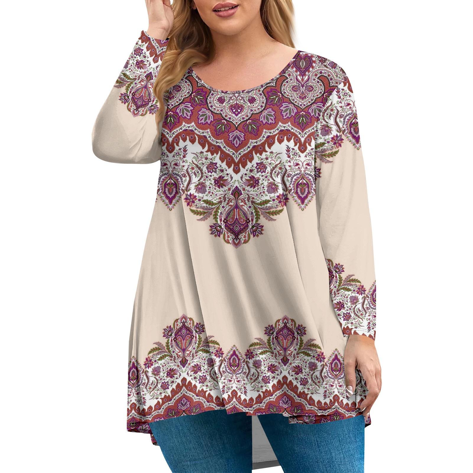 

Женский топ большого размера, рубашка с длинным рукавом и воротником «сад», модный повседневный топ с цветочным принтом XXXL бежевый