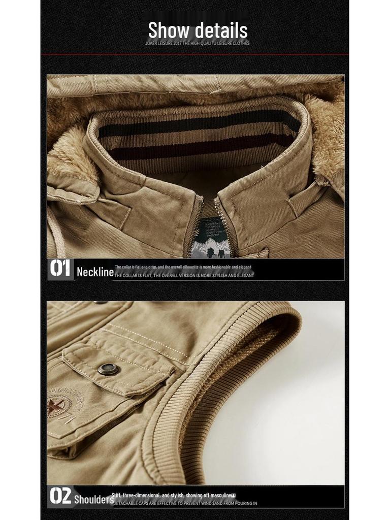 Men's Plus Size Fleece-Lined Outdoor Workwear Vest with Multi Pockets - New Autumn Arrival