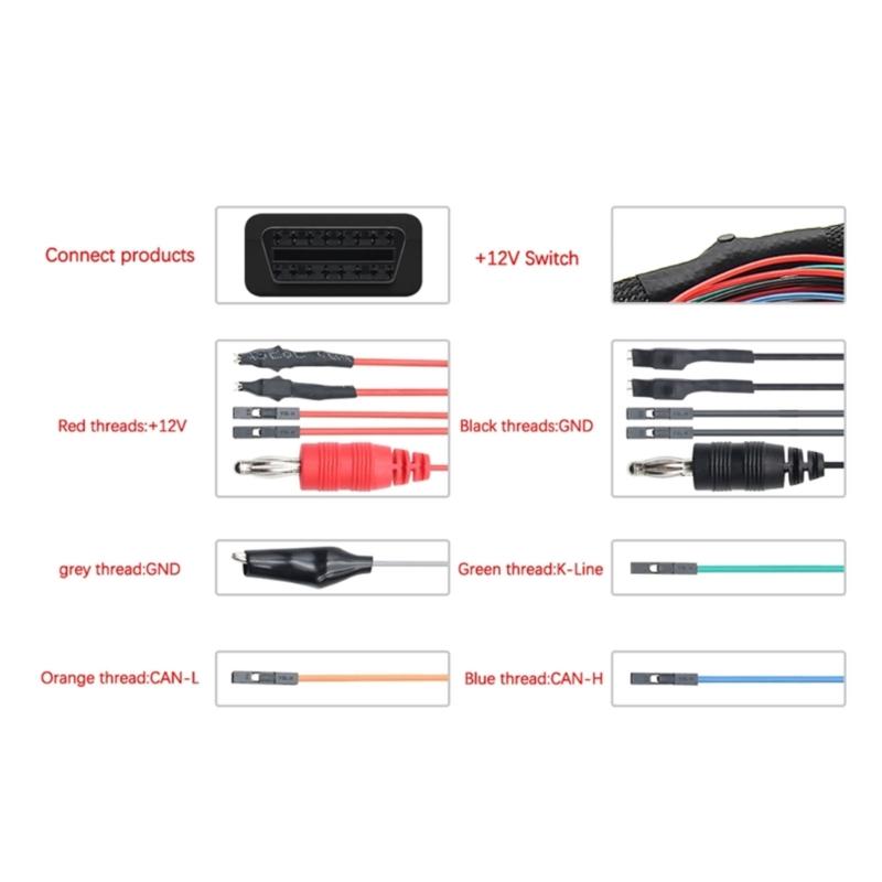 Pinout Cable for MPPS V13 V21 OBD OBD2 Diagnostic Adapter Triple Cores Cable Stable Performances