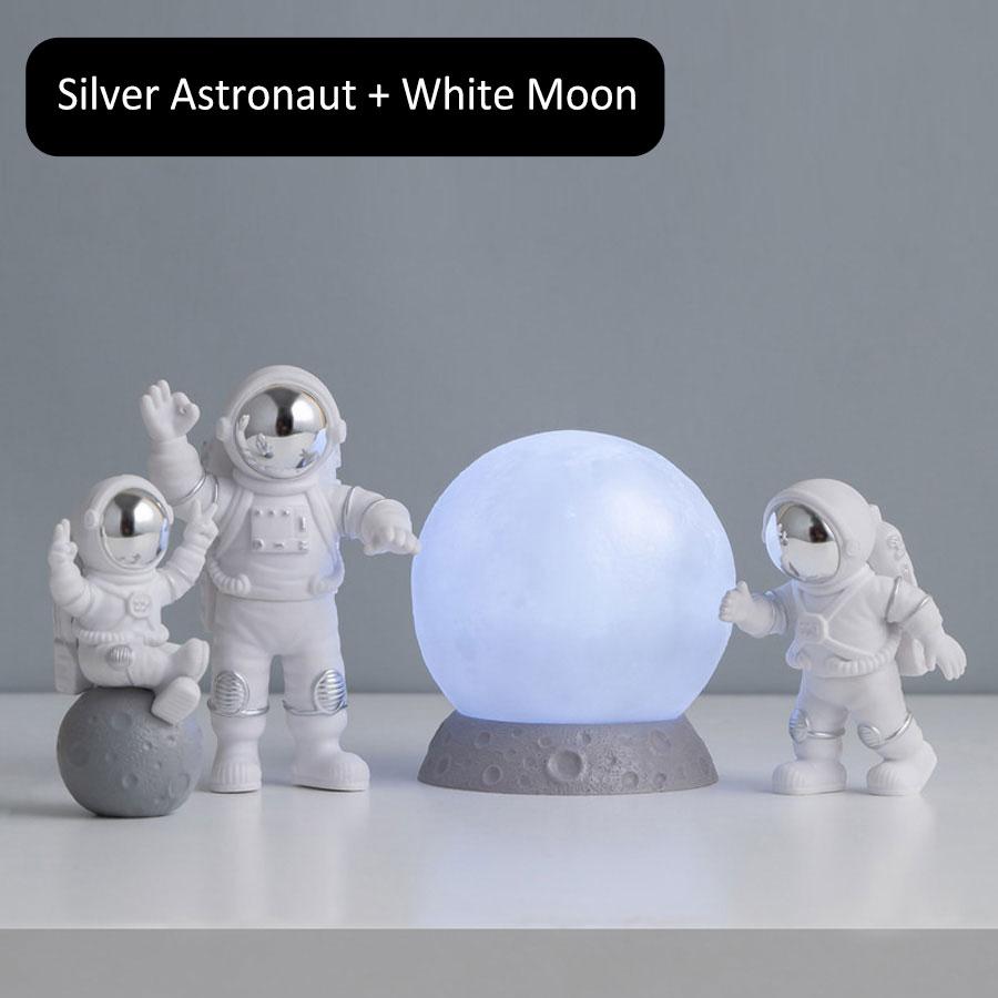 Postava astronauta Socha Socha Měsíce Socha vesmírného muže Vzdělávací hračka Desktop Domácí dekorace Astronaut Ornament Model dárek