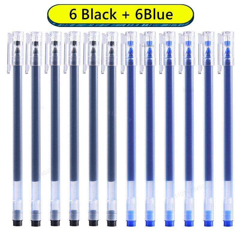 12 PCS Large capacity 0.5mm Gel pens no refill Stationery Smooth writing Fast dry ballpoint pen for school&office Supplies
