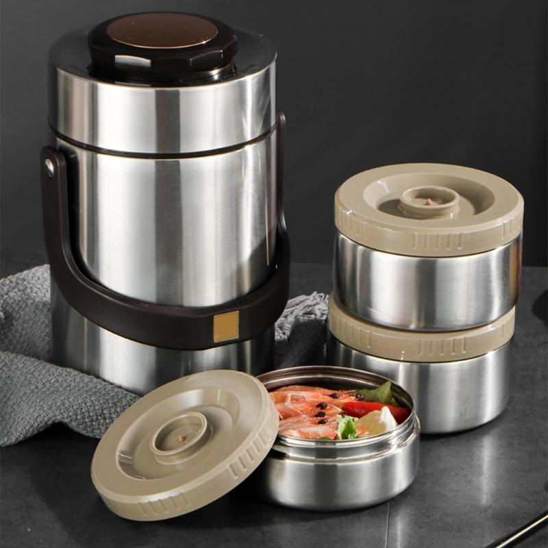 Double Layer Vacuum Lunch Box Nonrust Steel Food Container Leak Proof Portable For Work Picnics Camping