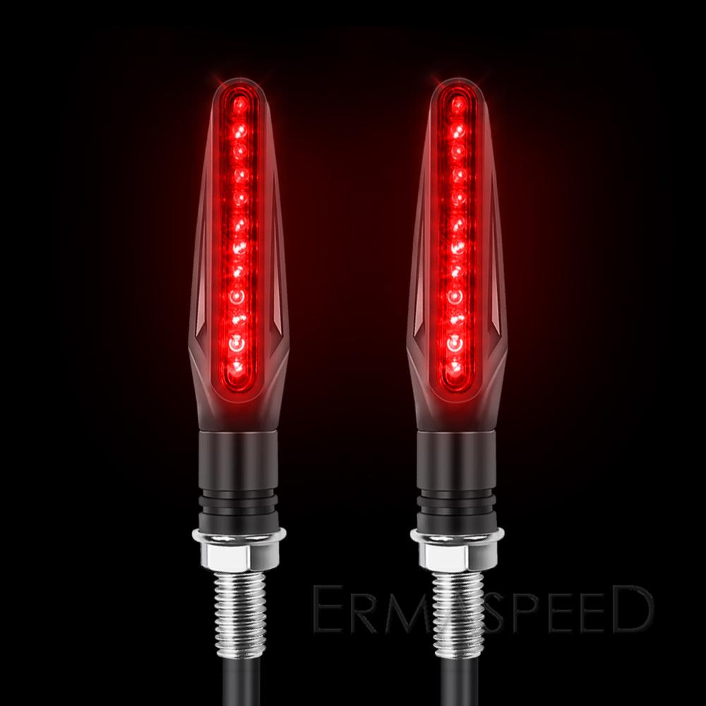 4Pcs Motorcycle Turn Signals LED ABS Plastic Amber Flasher Stop Signal Light Blinker Indicator for Motorcycle Motorbike