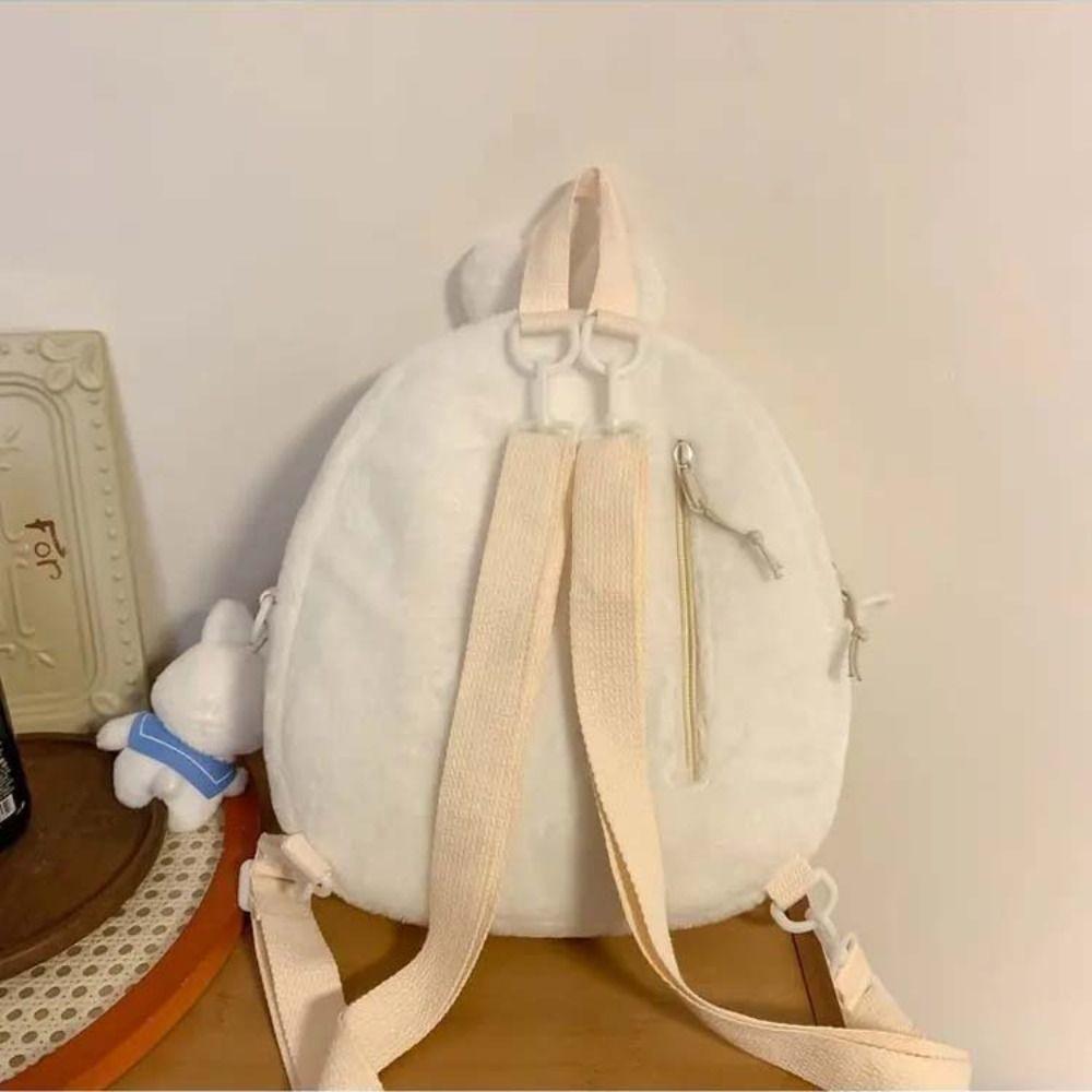 With pendant Bunny Crossbody Bag Large Capacity Plush Book Bag Plush Rabbit Backpack  Girls