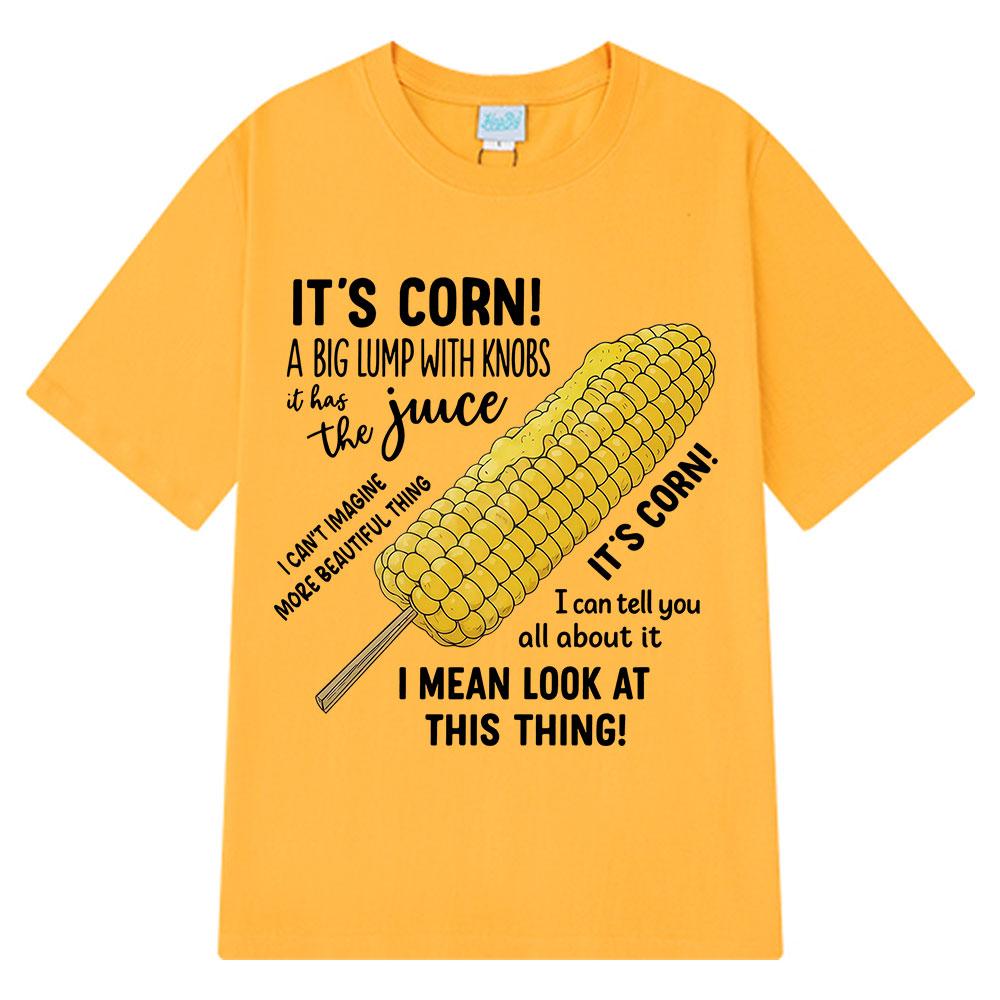 Es ist Mais Viral Maislied Lustiges Meme T-Shirt Herren Damen Mode T-Shirt Kurzarm Baumwolle Lässig Hip-Hop T-Shirt Streetwear Oberteil