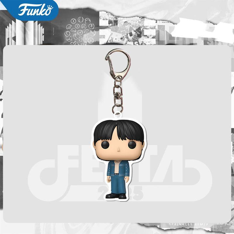 BTS Funko Pop Acrylic Keychain, Cute Cartoon Vinyl Figure Key Ring, Chibi Member Bag Pendant, Kpop Bangtan Boys Fan Collection Gift