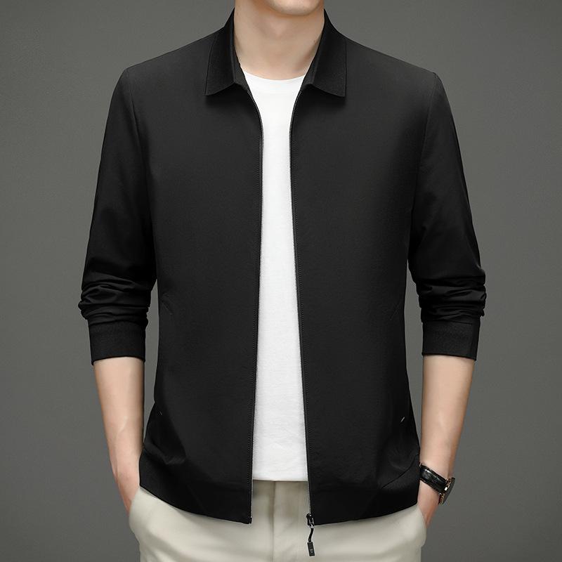 

Весенняя куртка нового стиля для молодых и мужчин среднего возраста, повседневная куртка, лацкан, короткий повседневный тонкий топ 195