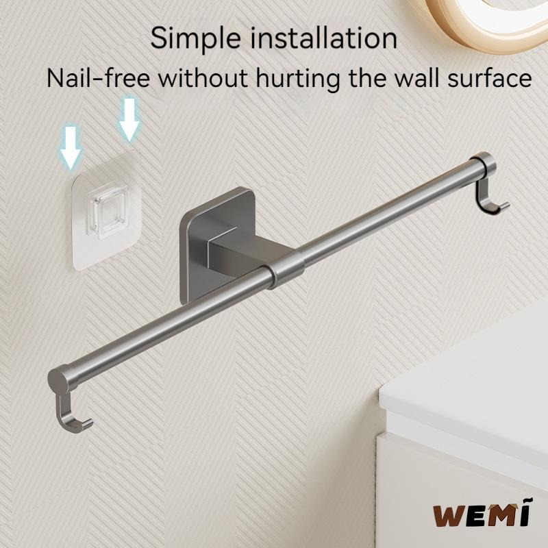 35/45/55cm Towel Rack Towel Hanger Bath Towel Holder Wall Hanging Towel Bars Aluminum Bathroom Shelf Kitchen Storage Rack