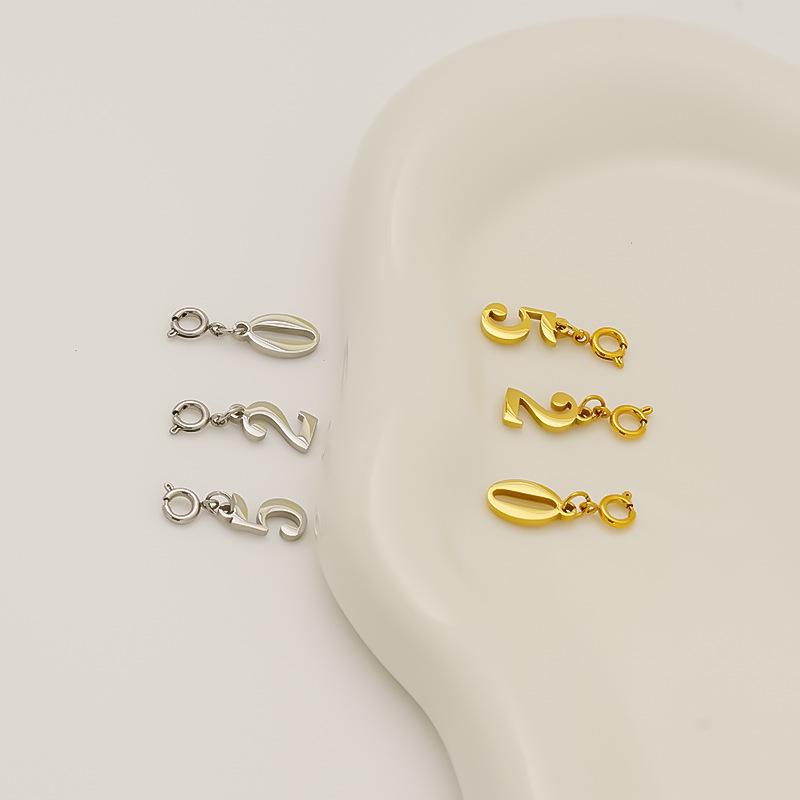 Gold Hand-Polished Titanium Steel Birthday Number Pendant Necklace & Bracelet Accessories