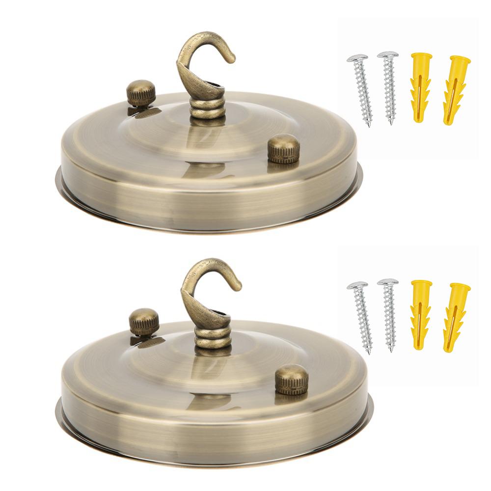 Paquete de 2 Ganchos para Placa de Araña Dorados Retro o Bronce Antiguo Ganchos para Araña de Hierro Ganchos para Techo Luz de Techo