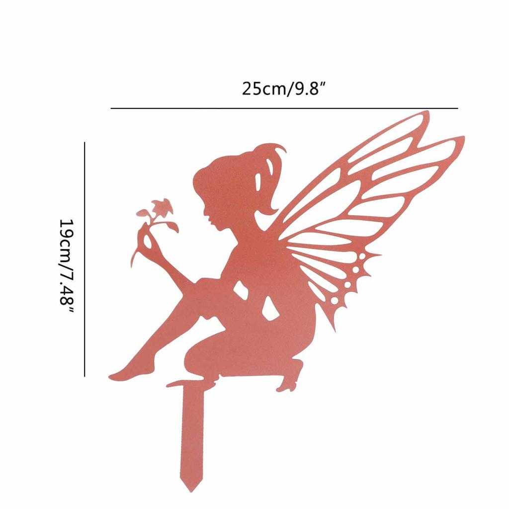 ZK20 Decorative Garden Stakes Fairy Silhouette Metal Yard Stakes Arts Outdoor Garden Decor Spring Decor