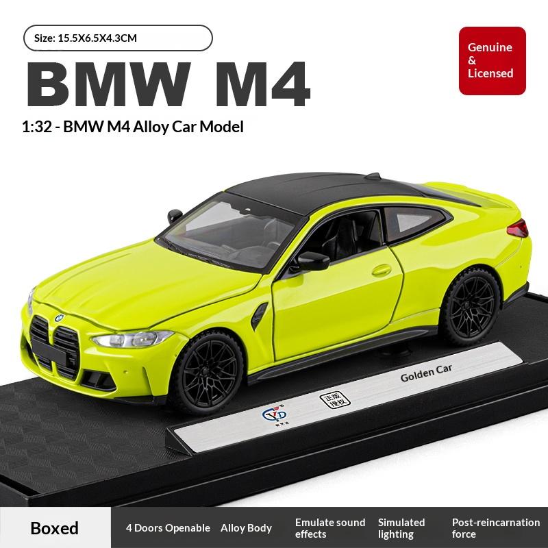 1/32 Metal Die-cast BWM M4 Sports Car Model Pull-back Children's Toy Car Desktop Ornament Halloween Christmas Boy Gift