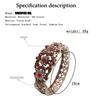 Sunspicems Chic Turkish Bangle Cuff Bracelet for Women Antique Gold Color Rhinestone Flower Bracelet Arab Bride Wedding Jewelry