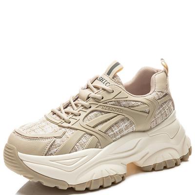 Fashion Dad's Shoes Spring Summer 2024 Women's New Thick-soled Genuine Leather Casual Women's Shoes Versatile Running Sneakers for Women