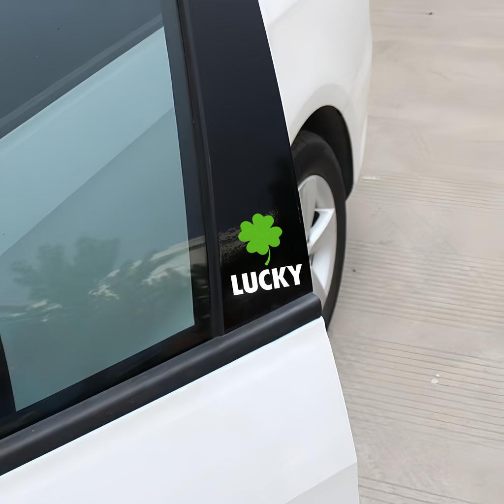 2 lucky style car badge stickers, suitable for all car decoration accessories