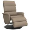 Folding Armchair With Footrest, Cappuccino, Faux Leather