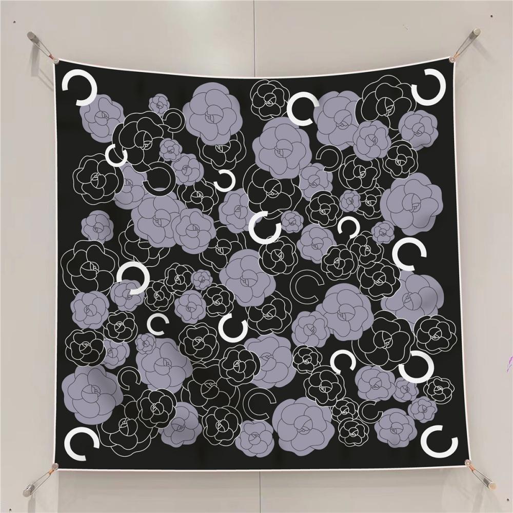 Silk Scarf Women Fashion Printed Square Scarves Head Echarpes Silk Foulards Femme Wraps Beach Shawls Bandana Lady Hijabs 90CM