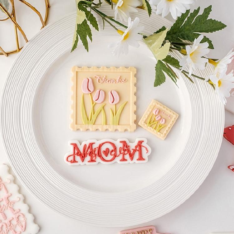 Biscuit Moulds Easy to Use Biscuit Stamps Mothers' Day Theme Plastic Material