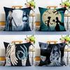 Movie Cartoon Corpse Bride-B Pillow Case Anti-dustmite Pillowcase Invisible Zipper Silky Short Plush Sofa Cushion Cover
