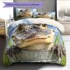 Cute Crocodile Pattern Bedding Home Decoration Birthday Gift (1 * Duvet Cover + 2 * Pillowcase, Without Core)