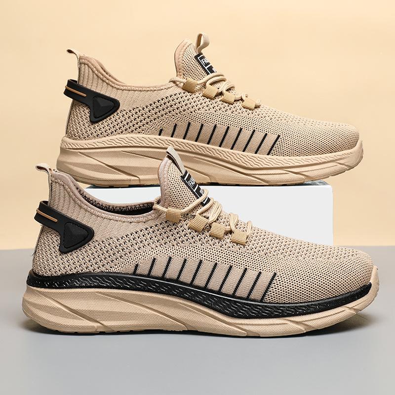 Fashion Spring Red Casual Shoes Mesh Breathable Sneakers for Men Outdoor Slip-on Walking Shoes Men Lace Up Trainers Men's Sports Shoes