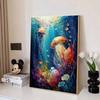 Ocean Diamond Painting Art Painting Set, 5D Undersea Cross Stitch Craft DIY Colored Gemstone Decoration Home Wall Mural Gift