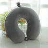 U-Shaped Travel Neck Pillow with Embroidered Logo - Solid Color Memory Foam Design