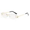 Fashion frameless sunglasses women's high-end sense high-quality European and American trendy outdoor sunglasses sunglasses women's trend spot