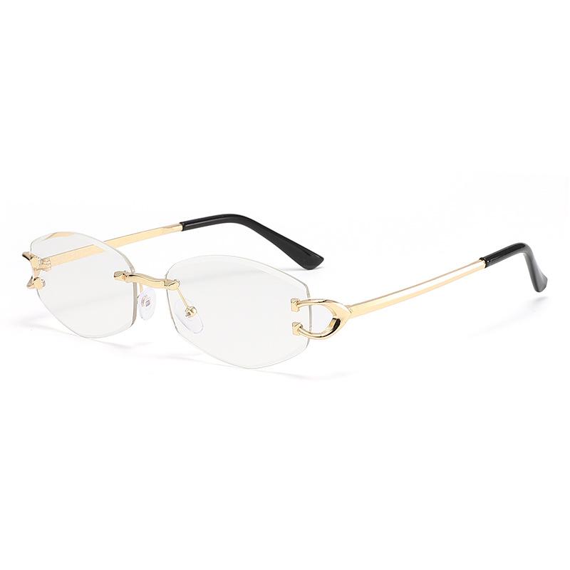 Fashion frameless sunglasses women's high-end sense high-quality European and American trendy outdoor sunglasses sunglasses women's trend spot