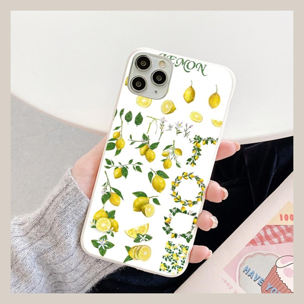 Fruit Lemon Phone Case For IPhone 14 11 12 13 Mini Pro Xs Max 8 7 6 6S Plus X XR Solid Candy Color Case