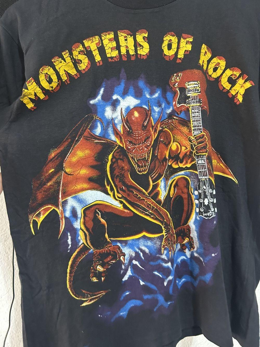 1991 Monsters of Rock Band Basic Black Short Sleeve Unisex Shirt WA2423 XL