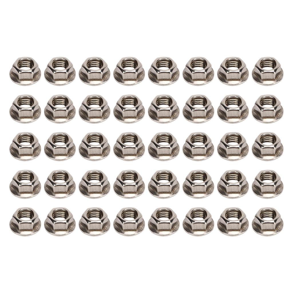 40 szt. Nakrętki kołnierzowe sześciokątne M10x1,25mm Stal nierdzewna Odporne na rdzę Zestaw nakrętek kołnierzowych z drobnym gwintem